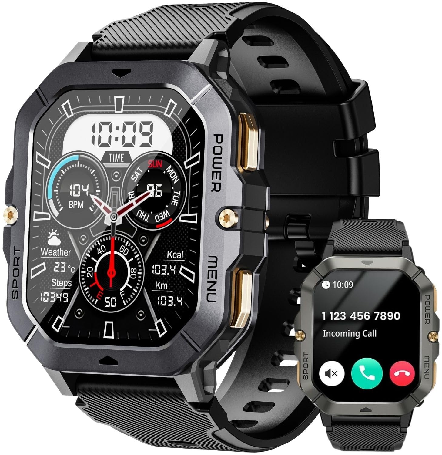 Military Smart Watches for Men (Answer/Make Calls), Fitness for Android and i…