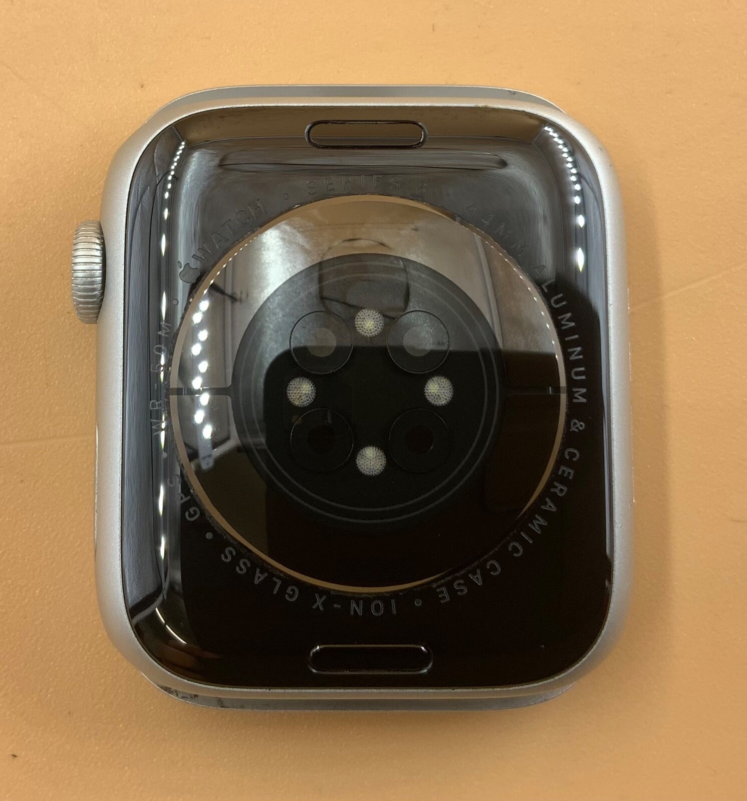 Apple Watch Series 6 44mm A2292 GPS Only Silver, Tan and Brown Bands Smartwatch