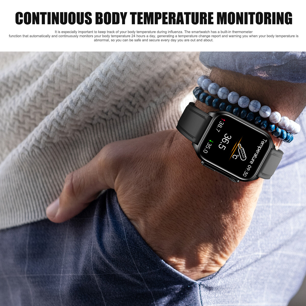 Smart Watch for Men Smartwatch Bluetooth Call for iOS Android Health Monitoring