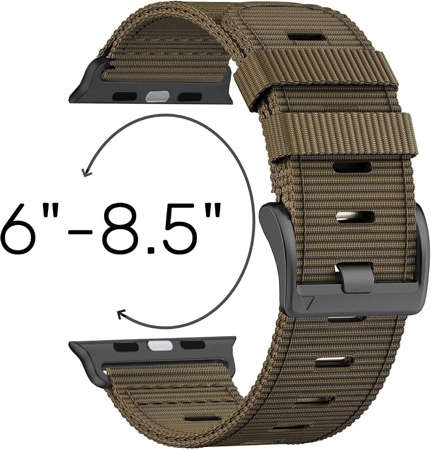 Breathable Adjustable Nylon Band for Apple Watch Ultra 49mm, Compatible Strap