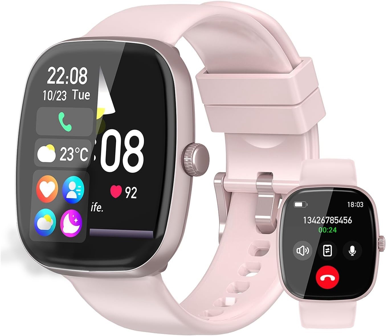 Smart Watch for Women Men, 1.85″ HD with 120 Sports Modes, 5.3 Bluetooth Call, 2