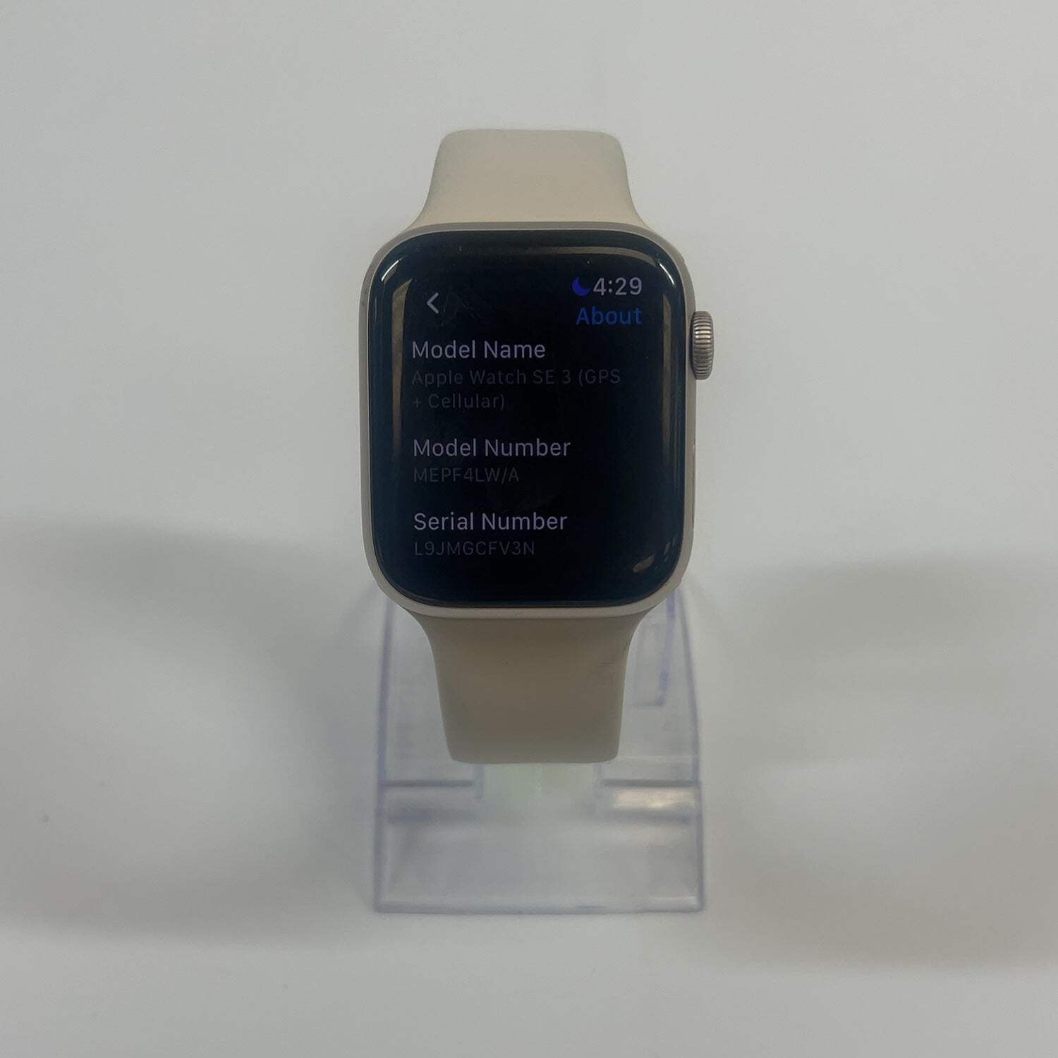 Unlocked Apple Watch SE 3 44MM Starlight Aluminum Cream Sports Band MEPF4LW/A