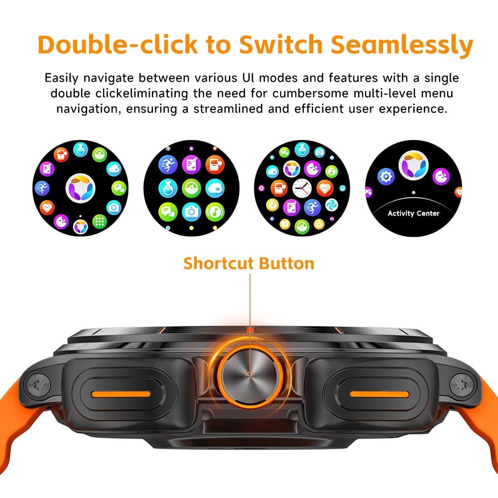 with Earbuds(Orange & Black 2 Straps), Listen to Music, Answer/Make Calls, Sp…