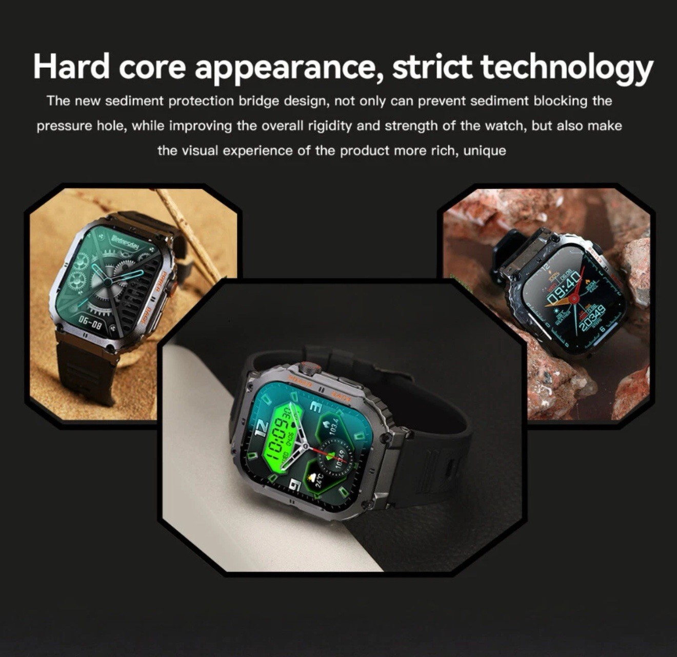K57 Tactical Smartwatch Rugged 1.96″ HD Call Waterproof Military Grade Watch