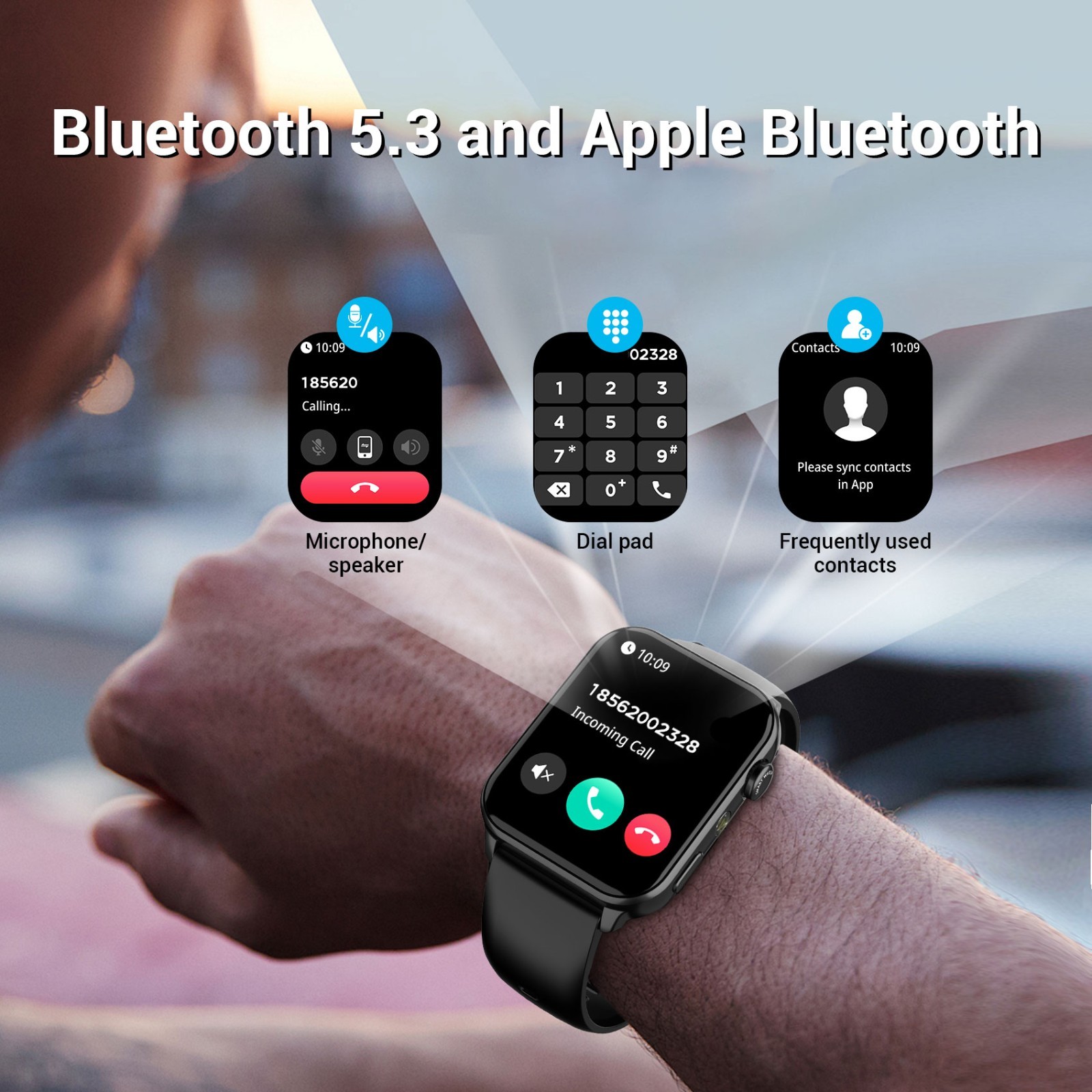 Smart Watch Men Sport Watch for Android with Blood Pressure Heart Rate Monitor