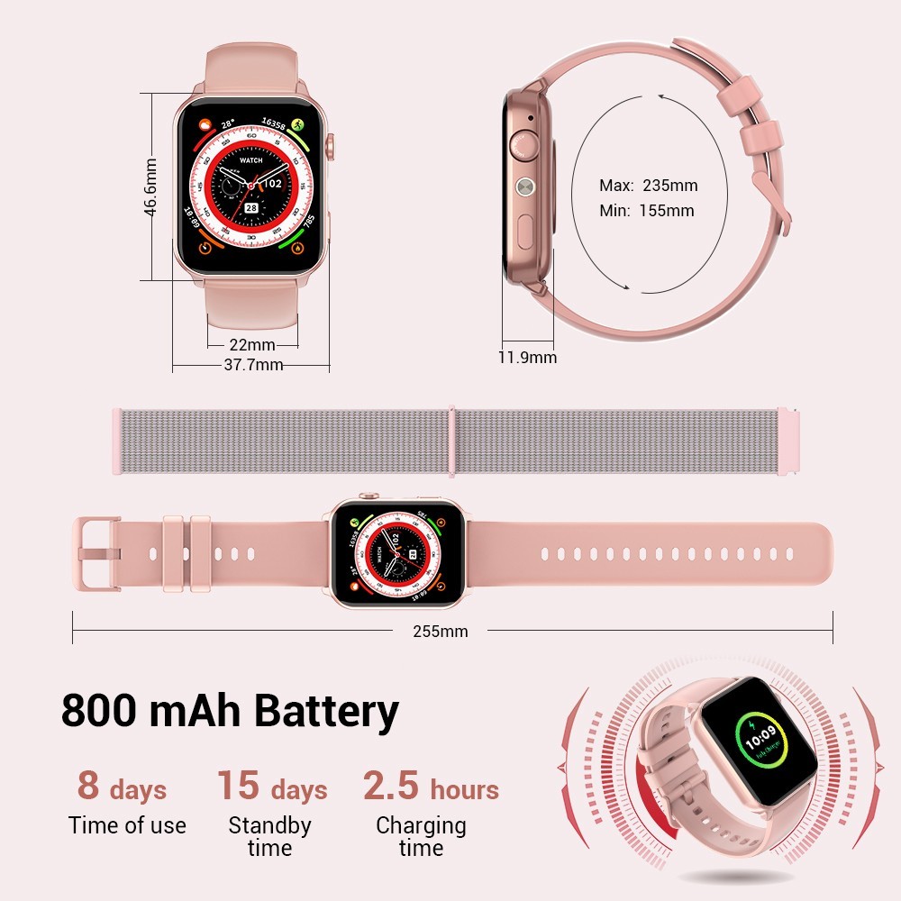 Ladys Smart Watch Women Fitness Tracker Blood Pressure Heart Rate Sport Watches