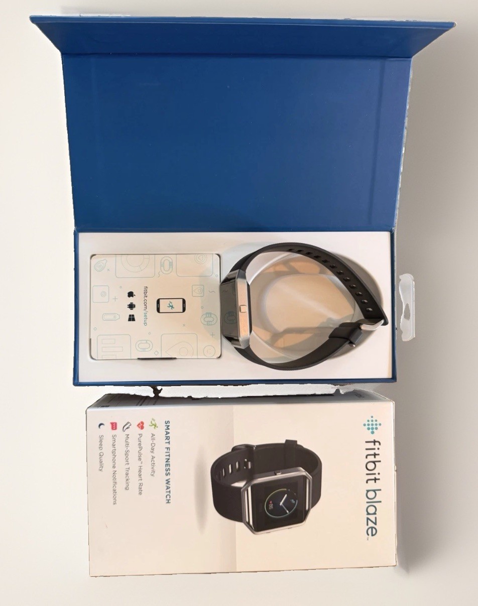 Fitbit Blaze Smart Fitness Watch HR Sleep Multi-Sport, Silver/Black 100% tested