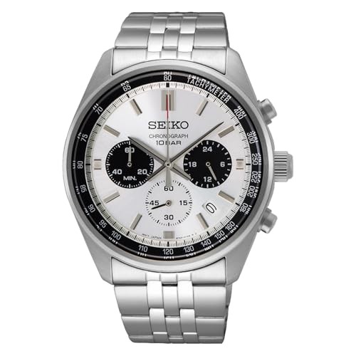 SEIKO SSB425P1 Men’s Quartz Chronograph Panda Dial Silver Watch Japan