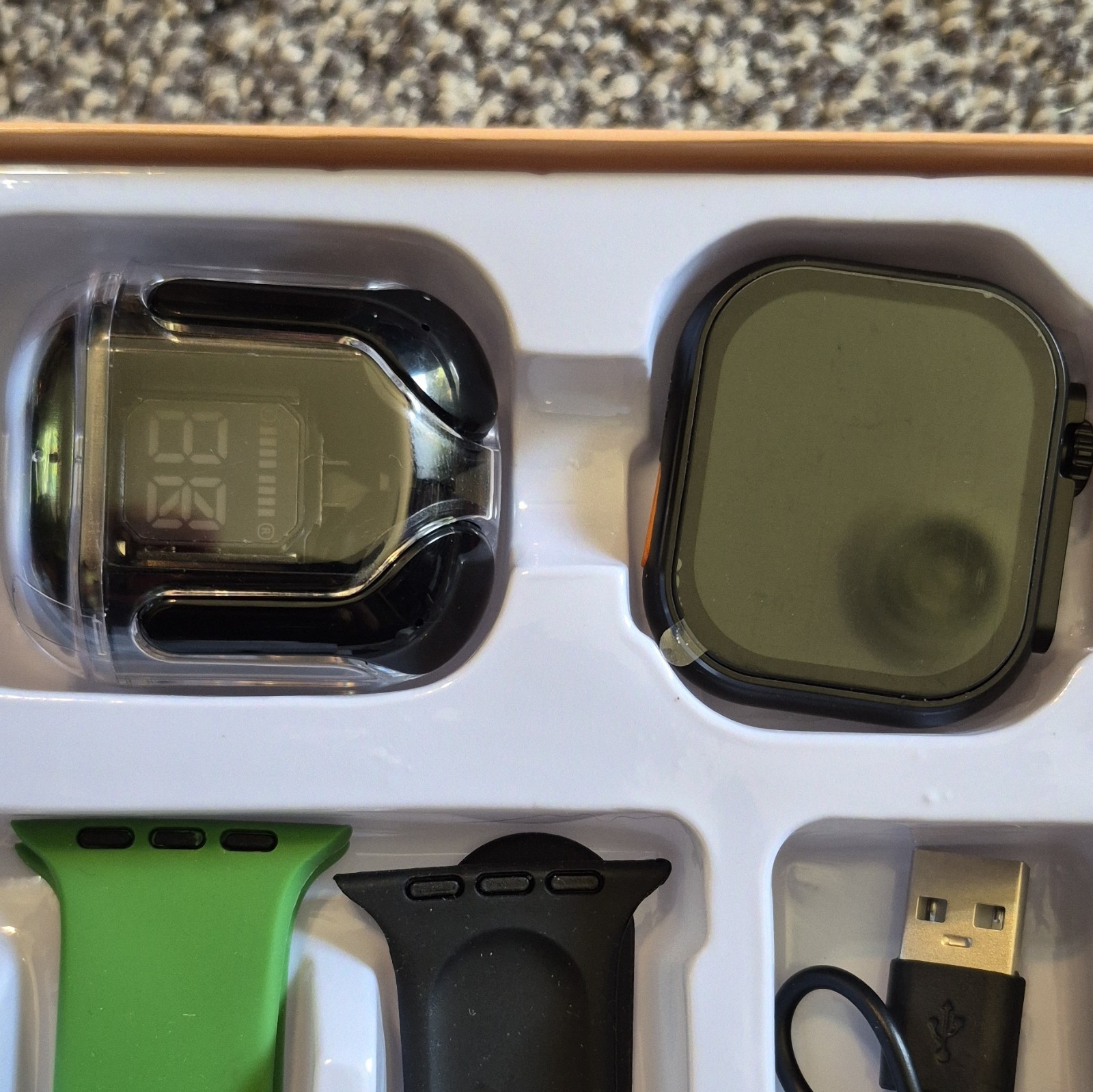 Ultra 3 49mm Smart Watch Kit Black Metal Case Black Silicone Band Android iOS