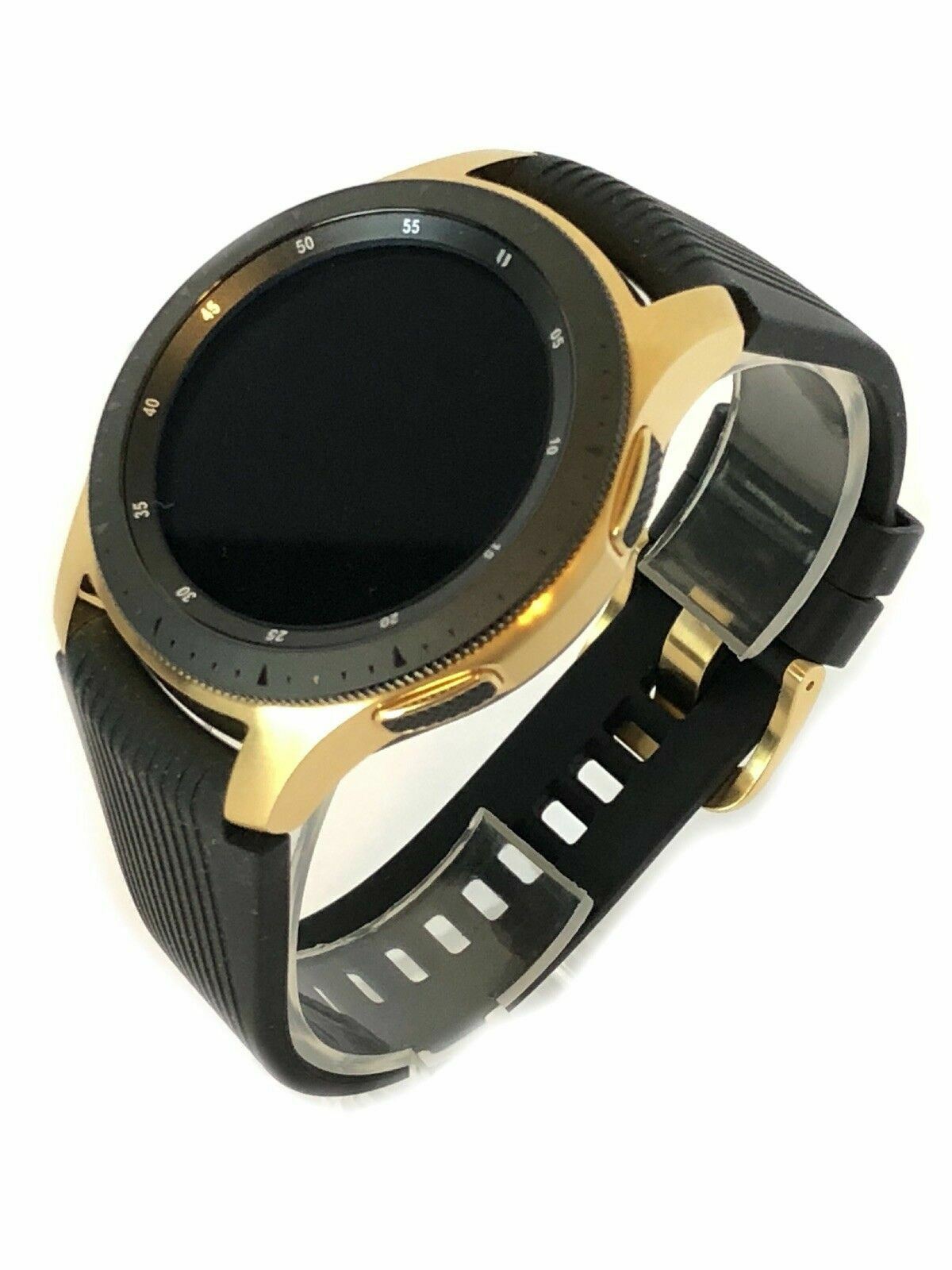 24K Gold Plated 46MM Samsung Galaxy Watch with Black Band – 2018 Model!