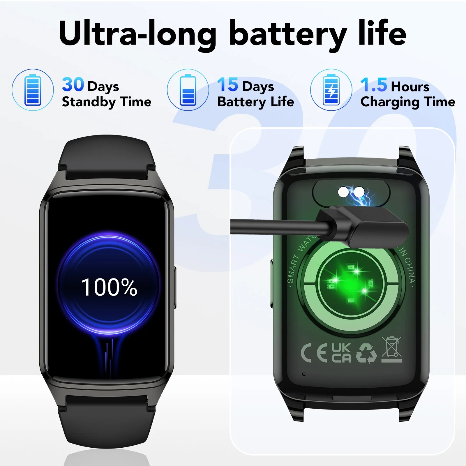 Smart Fitness Tracker Watch for Men & Women – Calls, 100+ Sports Modes, IP68