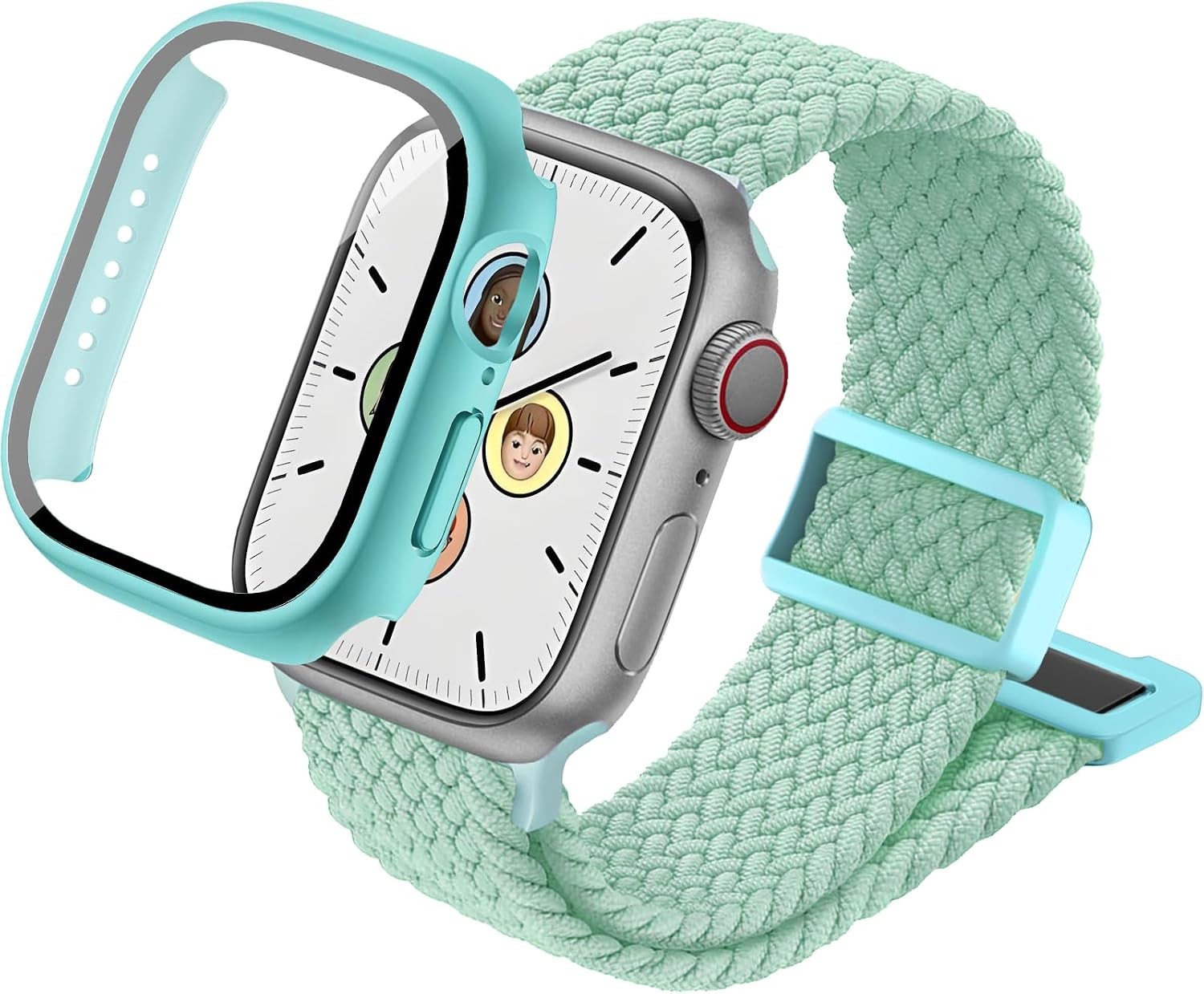 Nylon Elastic Solo Loop & Protective Cover for Apple Watch 38mm 40mm 41mm 44mm
