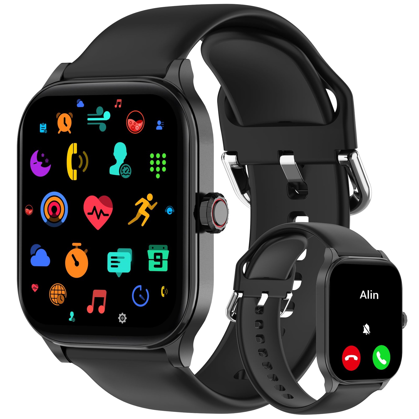 Othalne Smart Watch (Answer/Make Call), 2.01″ Smartwatch 2.01 inches, Black