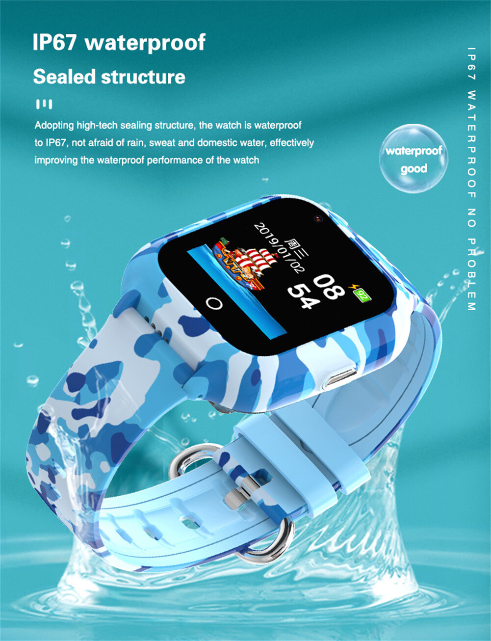 4G Smart Watch Kids Phone Smartwatch with Position Tracker Video Camera Call