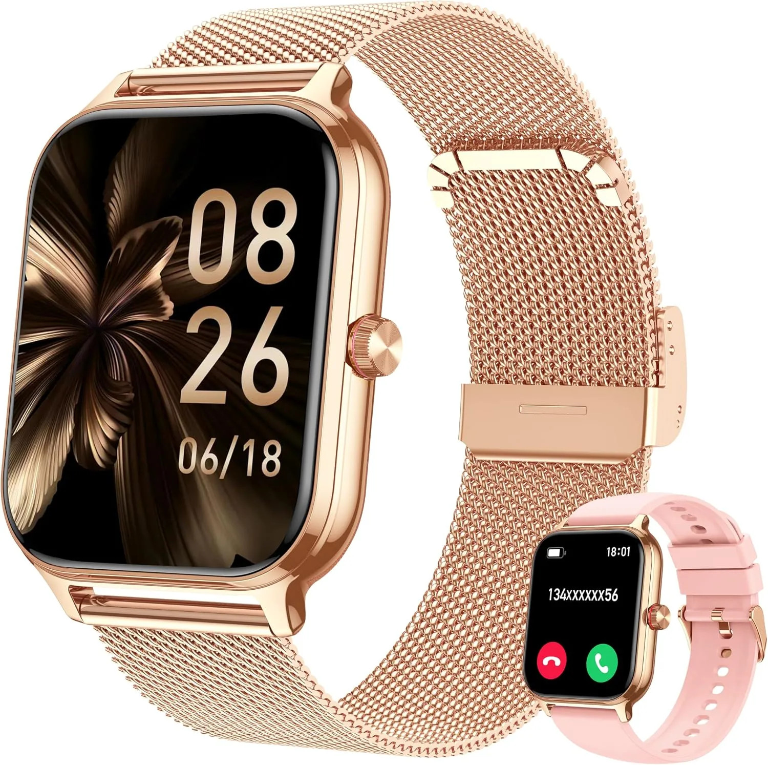 1.96 Inch Smart Watch Fitness Tracker With Call Function Heart Rate Sleep Mon…