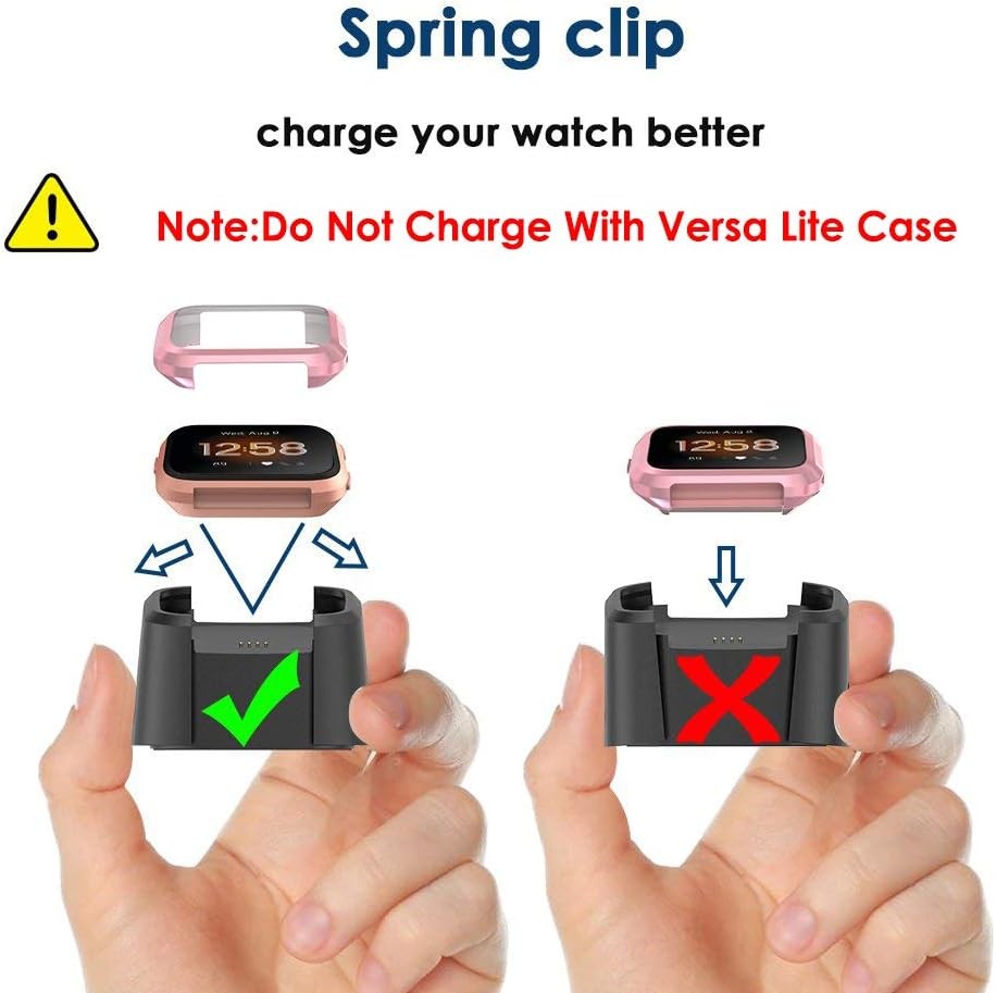 5 Screen Protector Case for Fitbit Versa Lite Full Protection Soft TPU Bumper