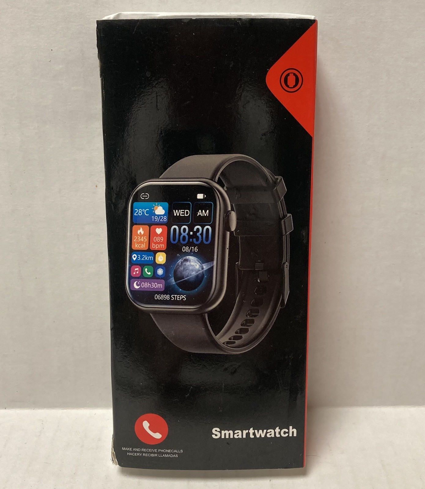 Mingdaln Unisex Smartwatch with Answer Make Calls 100 Sports Modes, Black NIB