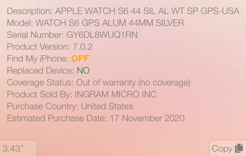 Apple Watch Series 6 44mm A2292 GPS Only Silver, Tan and Brown Bands Smartwatch