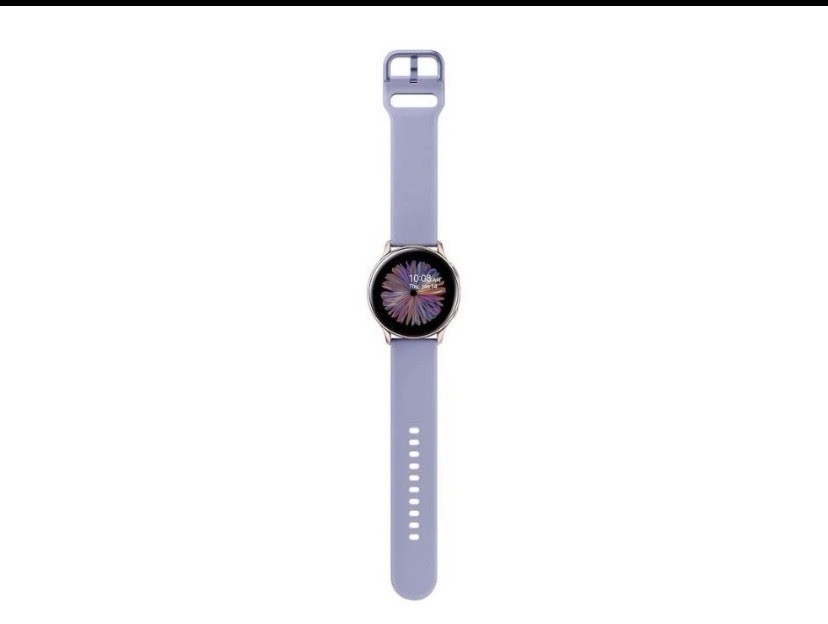 Samsung Galaxy Watch Active2 40mm Rose Gold Aluminum Case, Purple Silicone Band