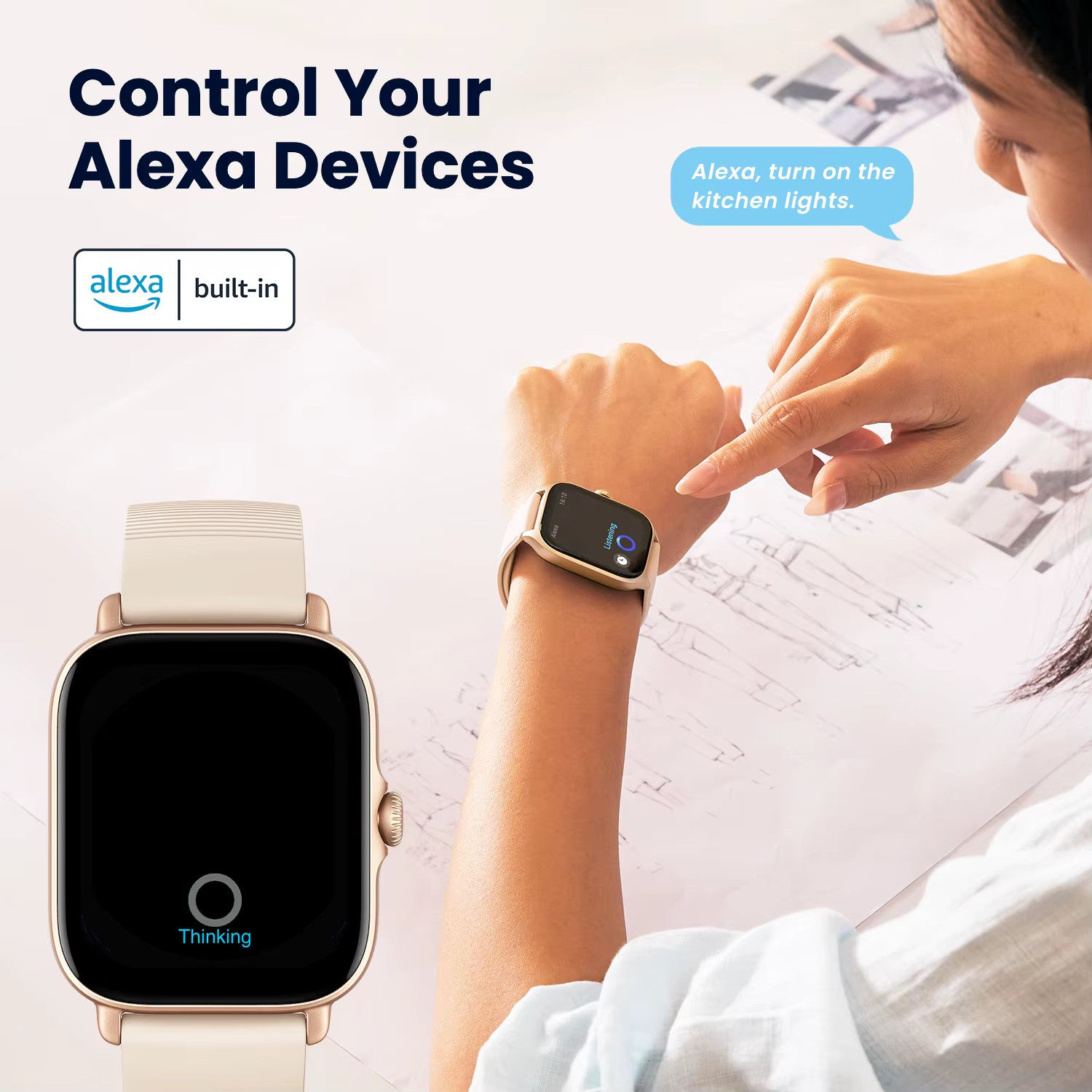 New GTS 4 Mini New Smartwatch with Alexa Built-In 24H Heart Rate 150 Sports Mod