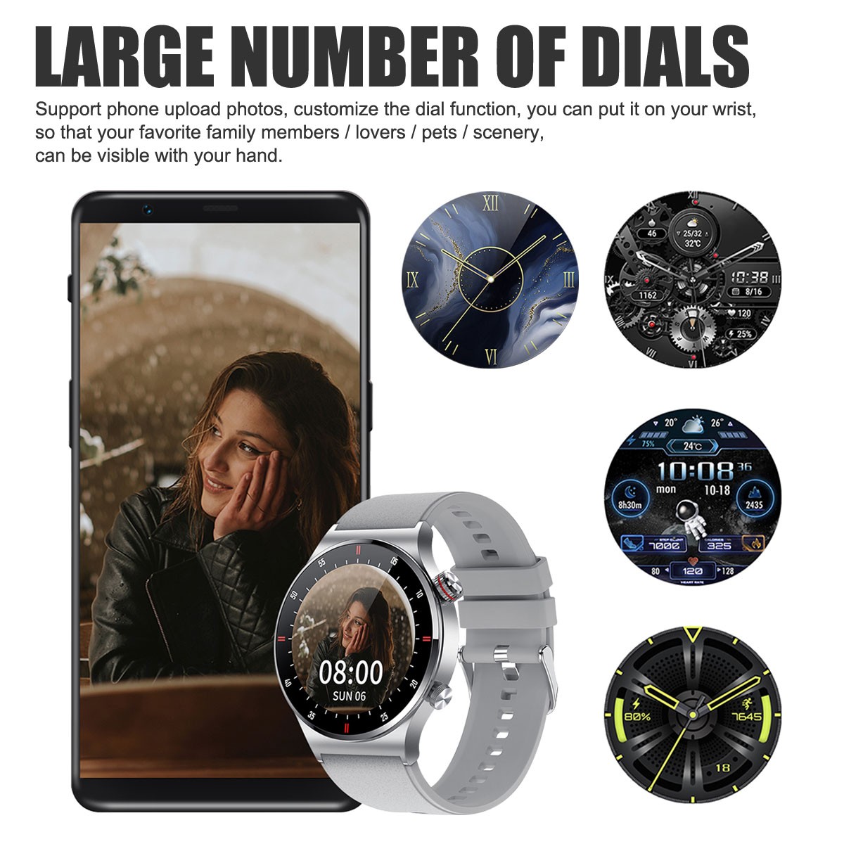 2025 Smart Watch Men Waterproof Smartwatch Bluetooth for iPhone Android Samsung※