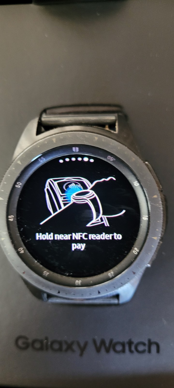 SAMSUNG GALAXY WATCH, 4G Black with upgraded watch band, 1 size fits all.