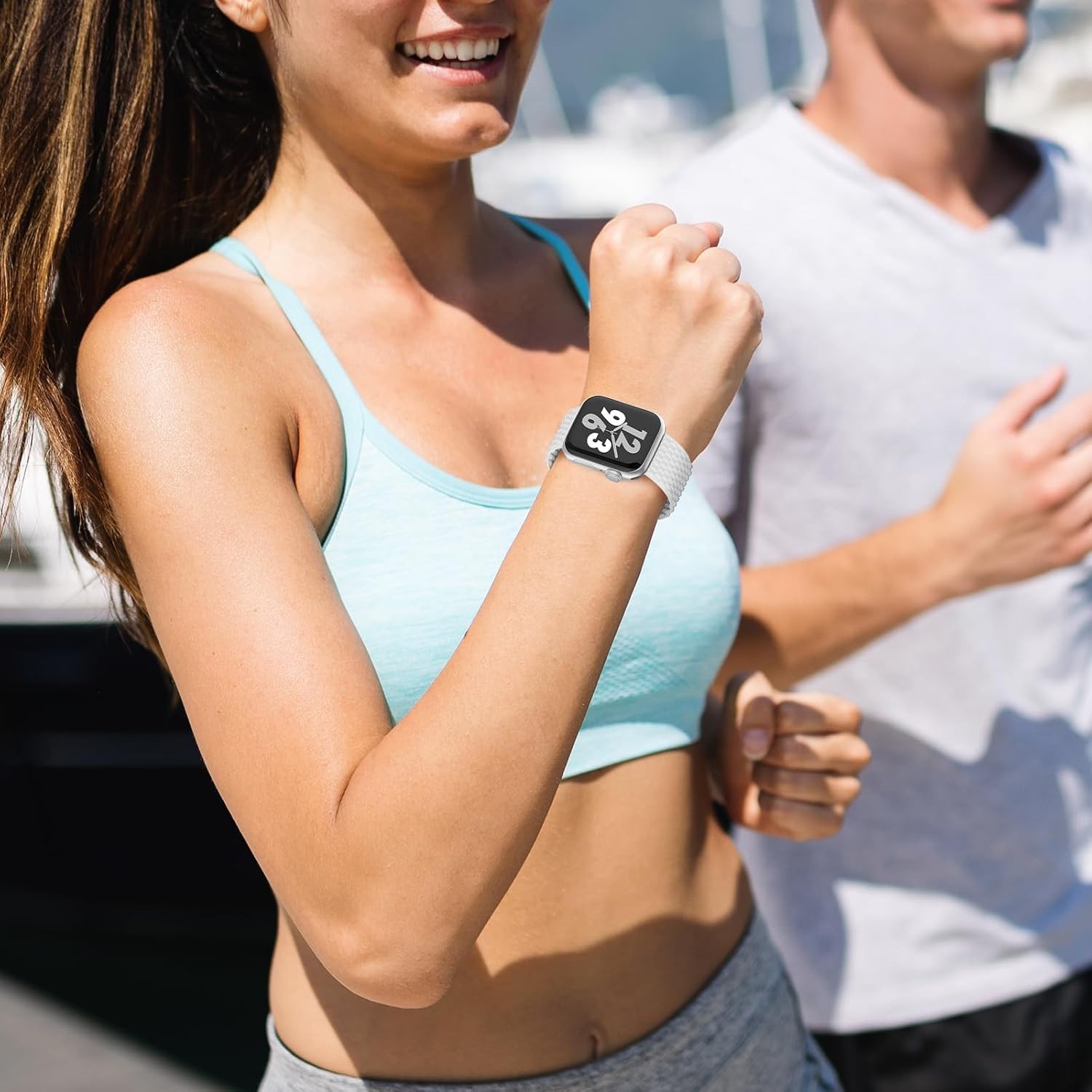 Silicone Braided Solo Loop Strap Compatible with Apple Watch 38mm 40mm 41mm