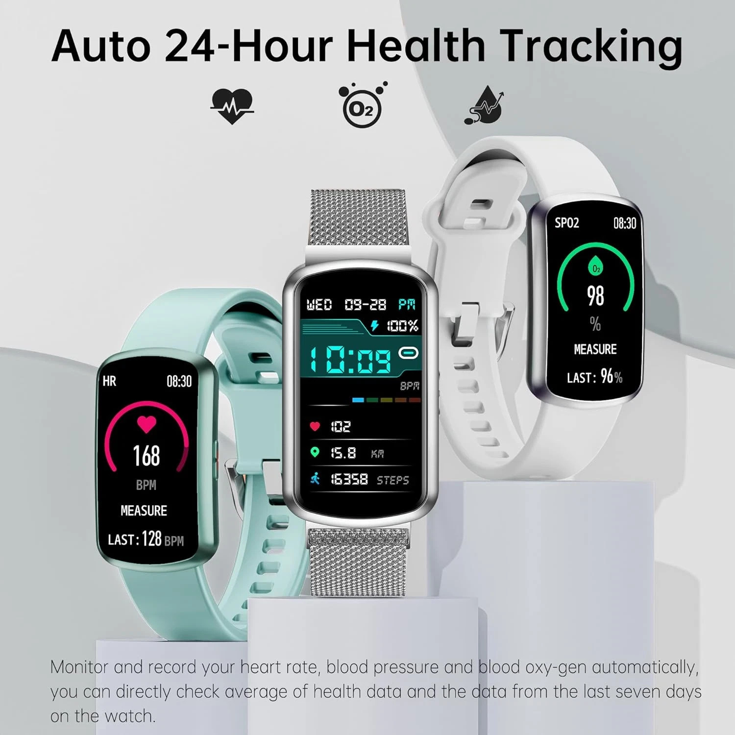Best Budget Fitness Tracker/Smart Watch, HR, BP, Blood Ox, Sleep, Menstrual, New