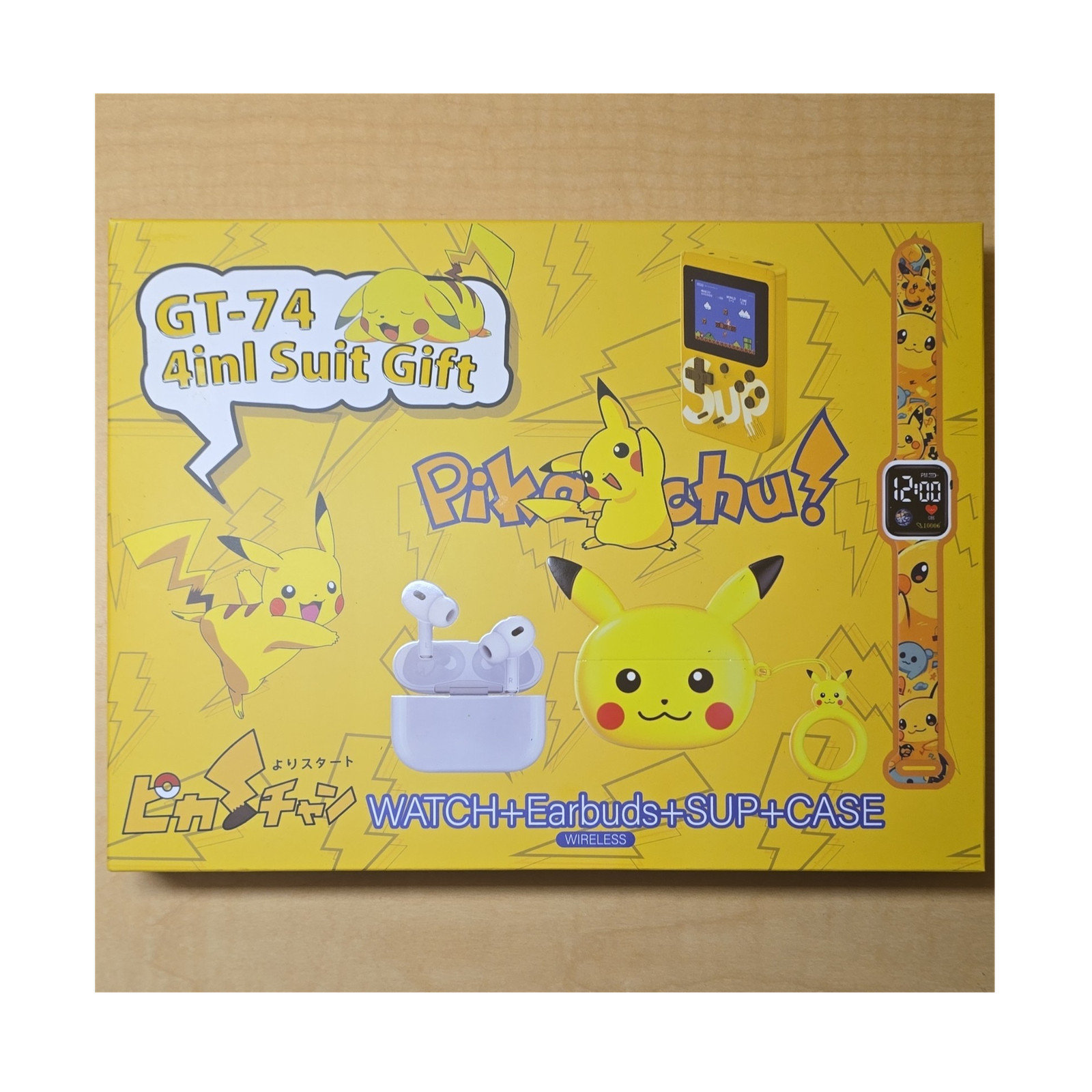 Pikachu GT-74 Smart Watch 1.69in Bluetooth Android/iOS 4-in-1 w/ Earbuds