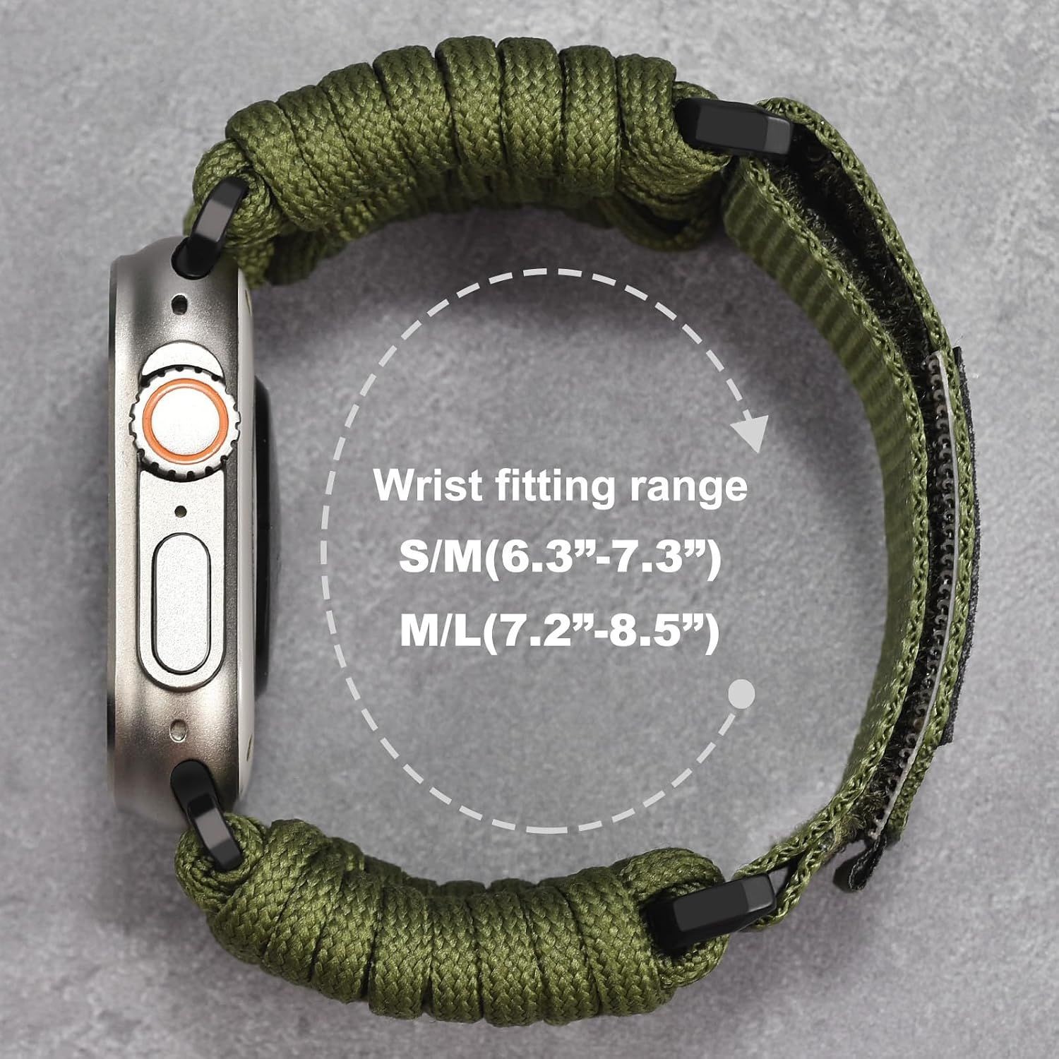 Rugged Nylon Strap Compatible with Apple Watch Ultra 49mm 44mm Breathable