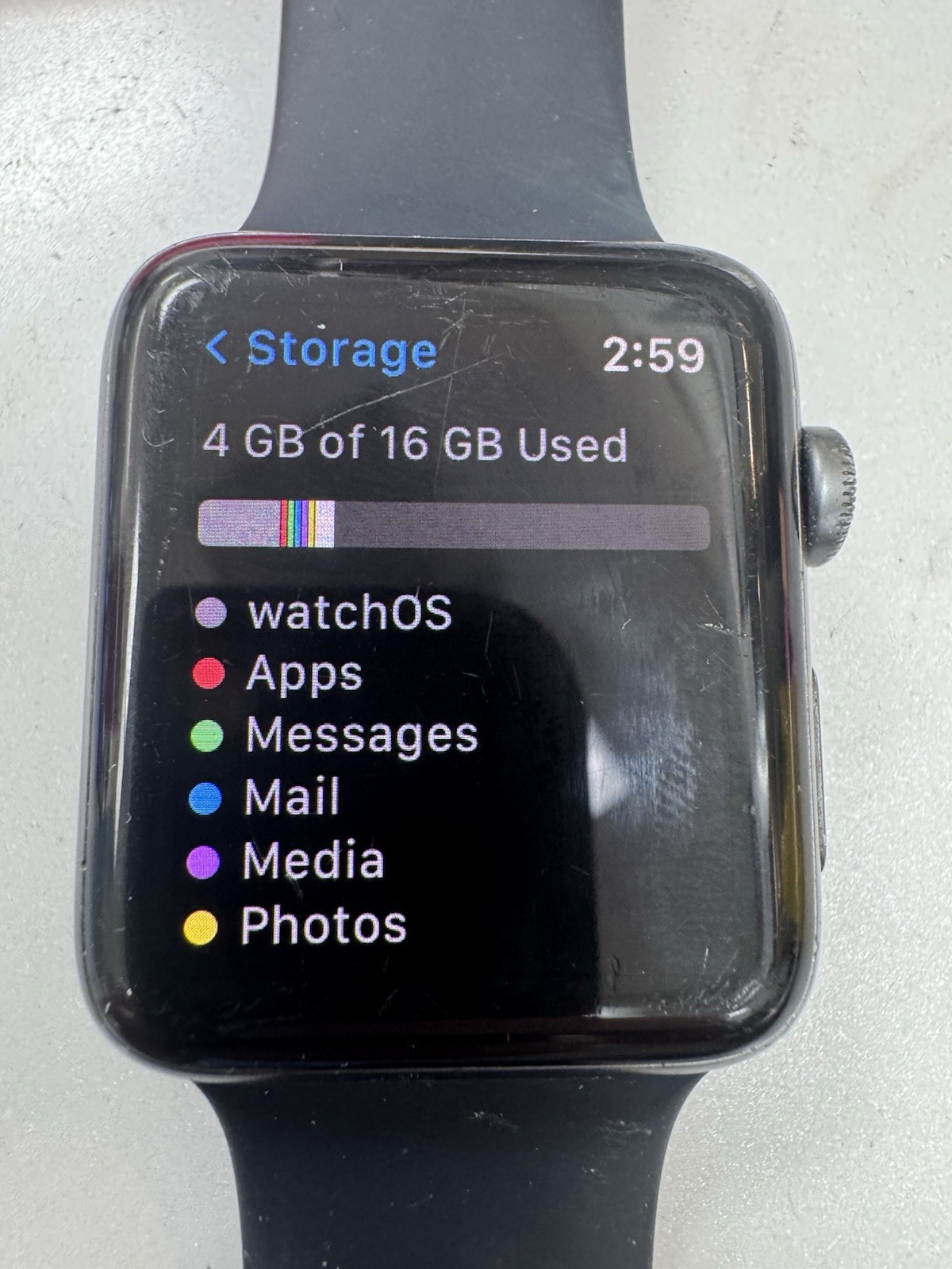 Apple Watch Series 3 GPS Cellular 42mm Aluminum Gray Case Watch MQK22LL/A a1861