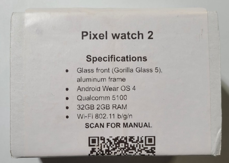 Google Pixel Watch 2, 32GB | 2GB RAM Polished Silver/Porcelain**WHITE BOX