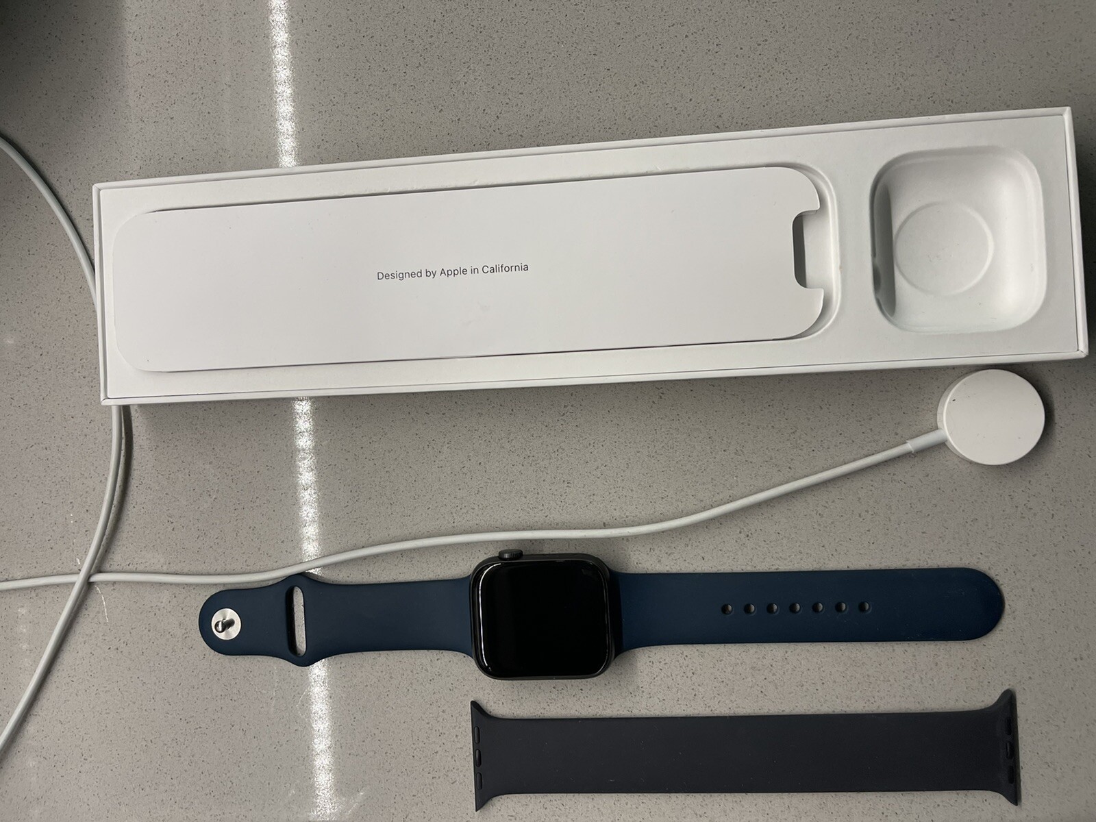 Apple Watch Series 6 44mm Space Gray Aluminum Case with Black Sport Band -…