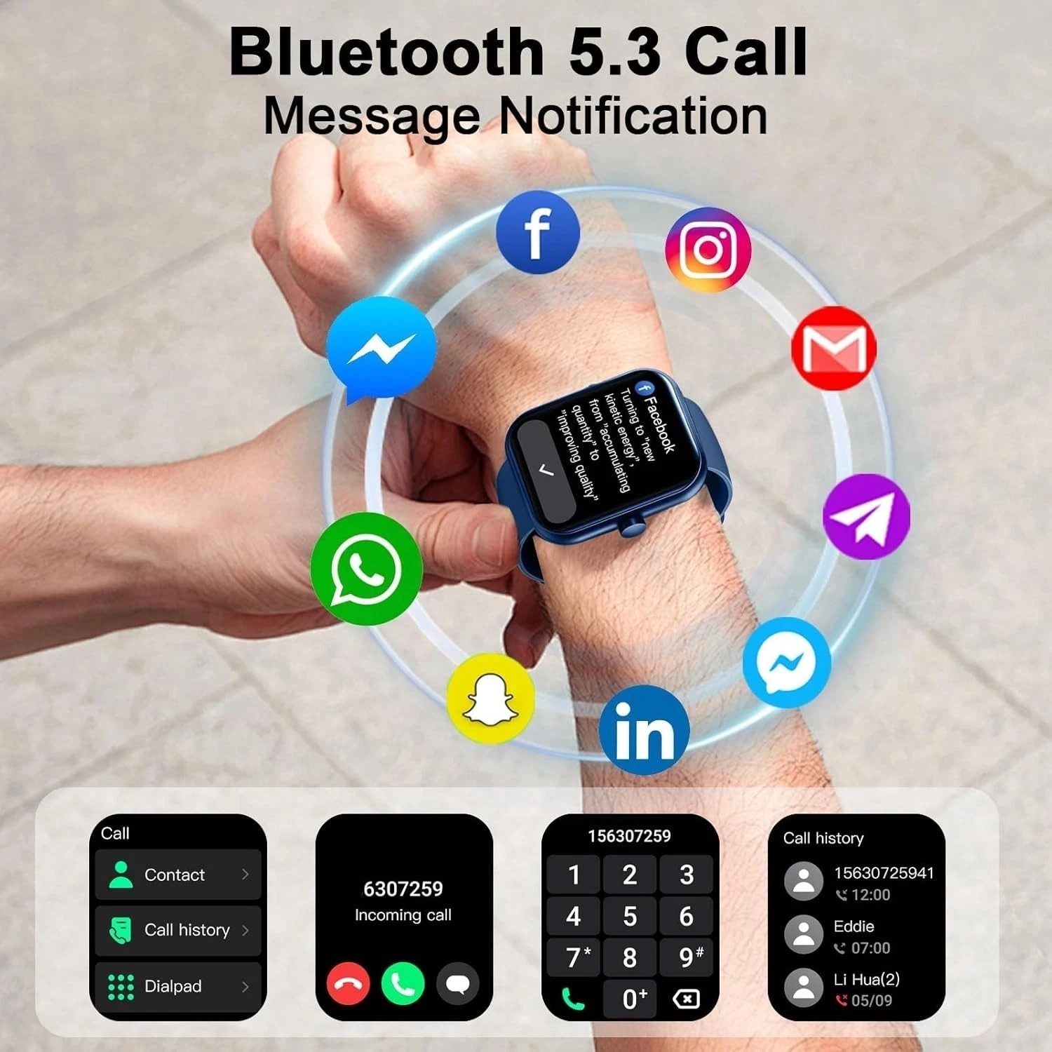 2025 Smart Watch For Men/Women, Waterproof Smartwatch Bluetooth iPhone Samsung