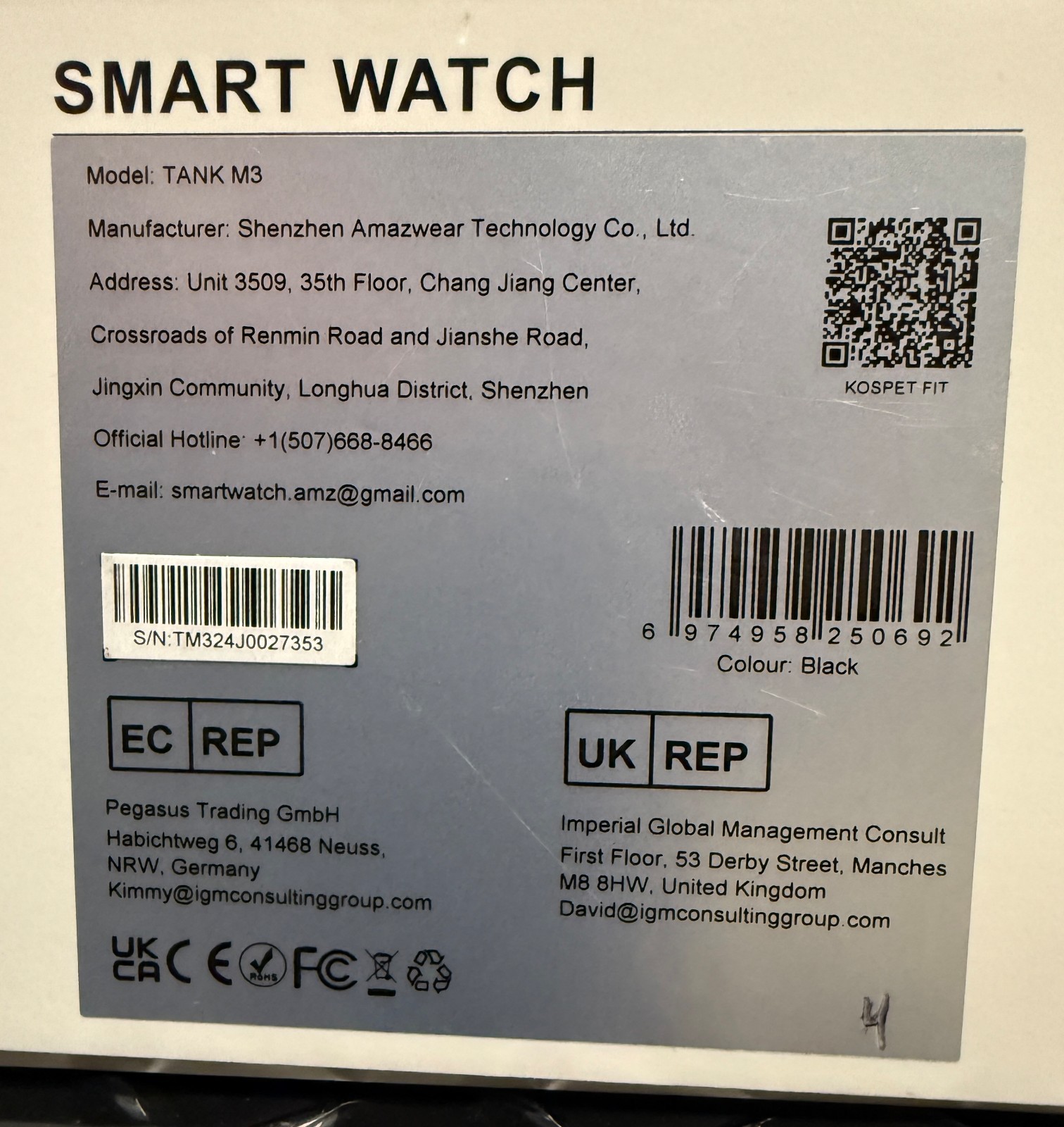 KOSPET Smart Watch 60 Days Battery Life 50M Waterproof Military Answer/Make Call