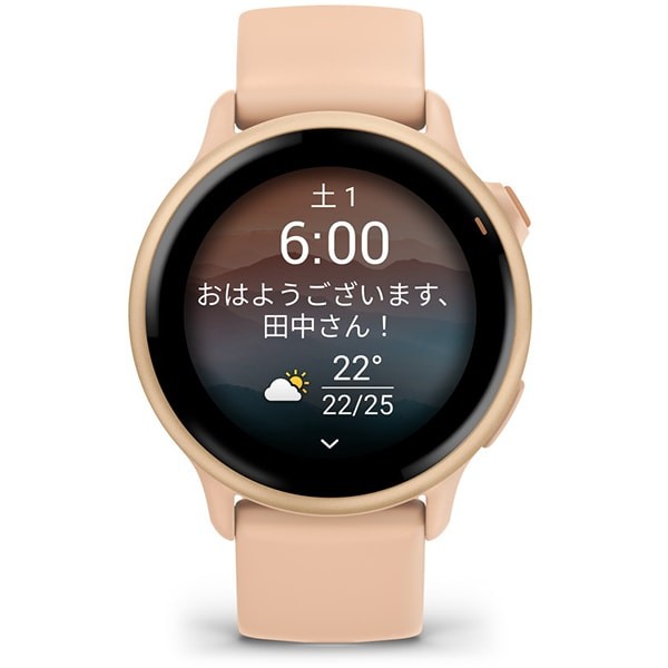 GARMIN vivoactive 6 Pink Dawn Metallic 42.2mm Silicone Smart Watch 010-02985-33