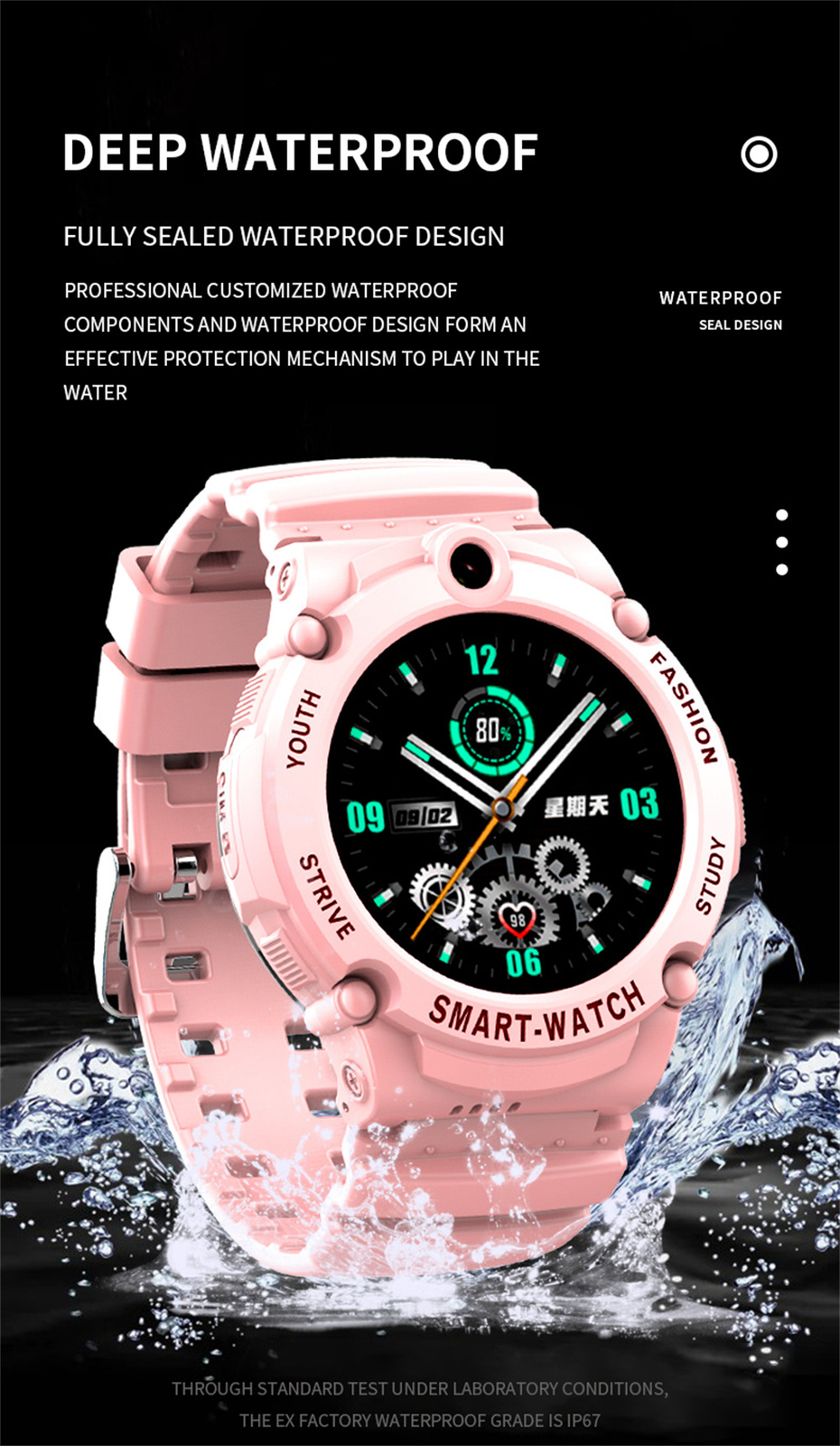 4G Smartwatch Phone Smart Watch for Kids with Anti-Lost Camera Video Call SOS