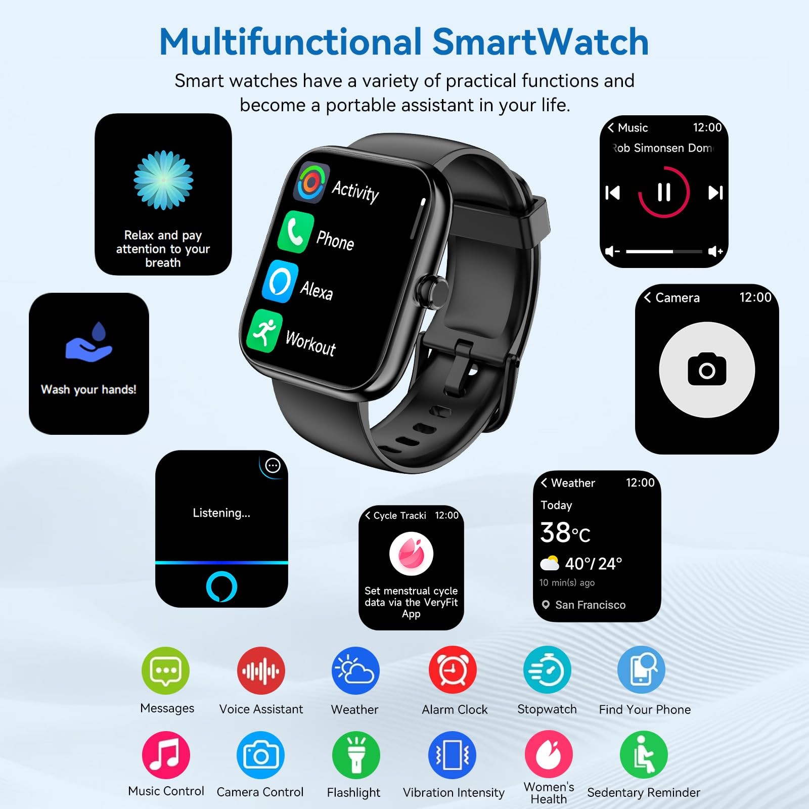 with Alexa Built-in, 1.83″ HD Fitness Tracker, Bluetooth Calls/Notifications,…