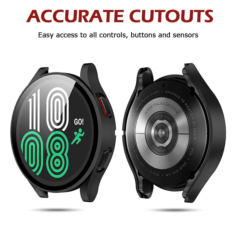 For Samsung Galaxy Watch 8 7 5 4 Hard Case Cover Tempered Glass Screen Protector