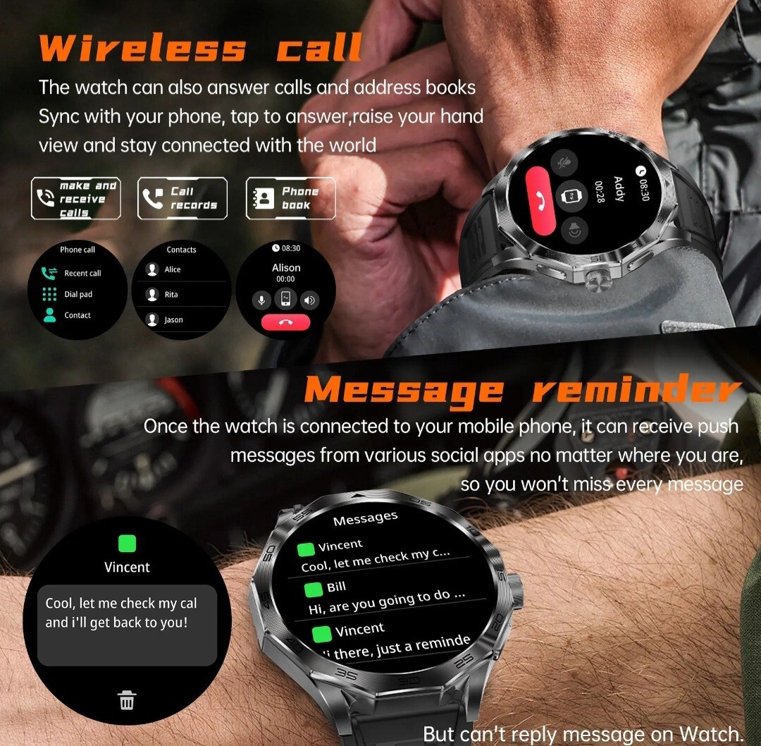 Multifunctional Smart Watch For Men /military smart watch, Touch Screen Digital.