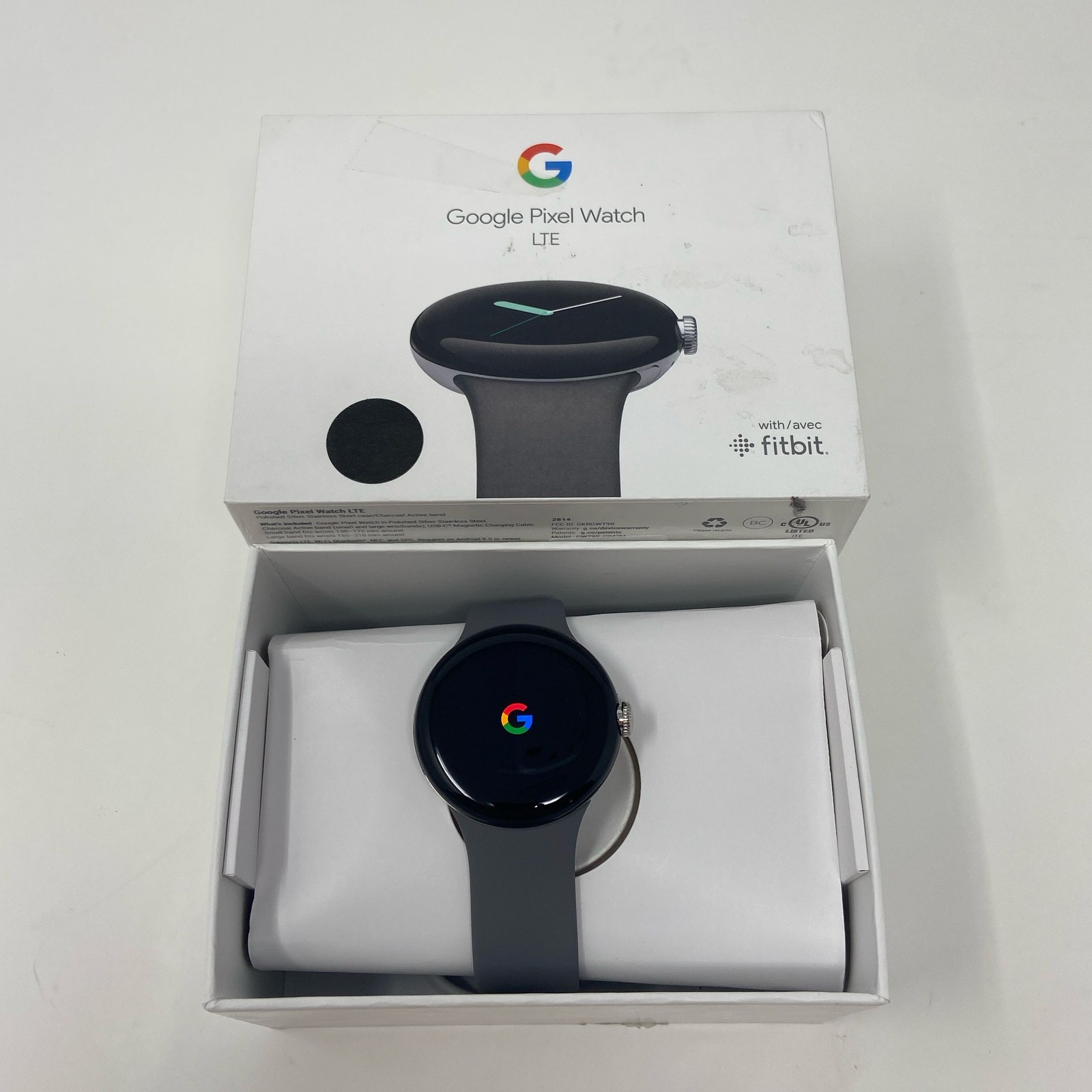 Google Pixel Watch Wi-Fi 41mm Polished Silver/Charcoal GA03305-US