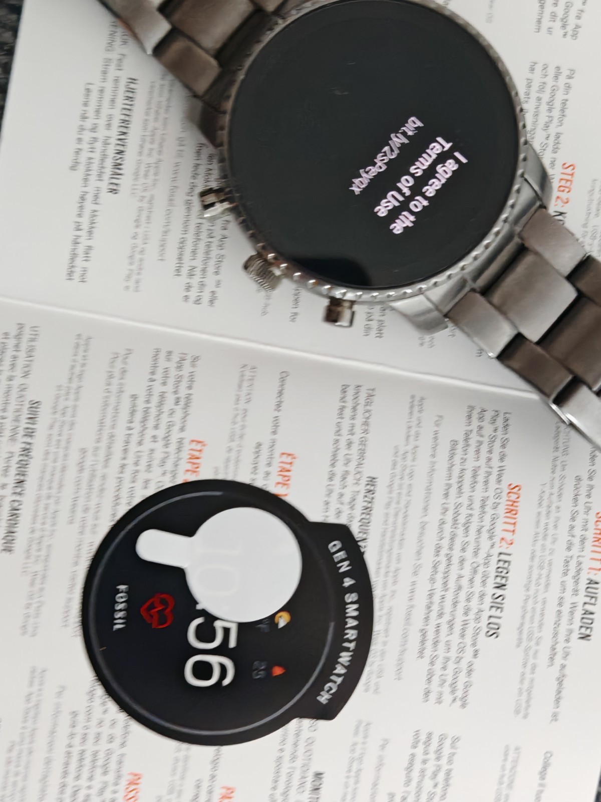 FOSSIL SMARTWATCH GEN 4 FTW4012 FULL SET BOX AND WARRANTY PAPERS WORKING PERFECT