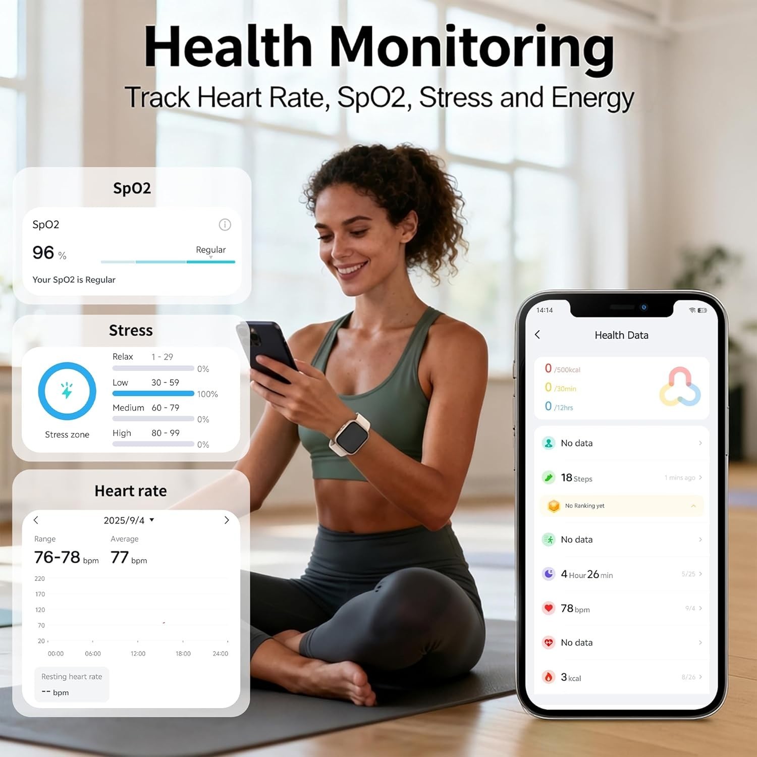 Fitness Tracker Watch,Bluetooth Calling, 1.83″ HD Display, 100 Sports Modes