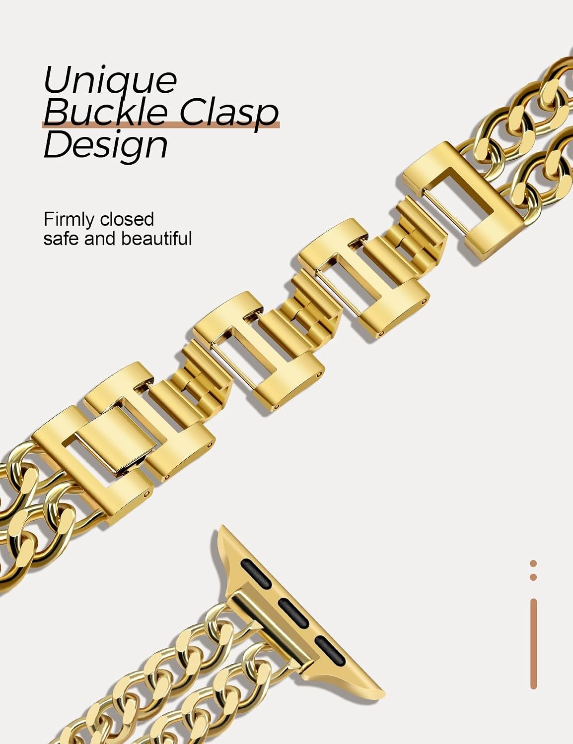 Adjustable Metal Strap Compatible with Apple Watch 38mm 40mm 41mm Series 1/2/3/4