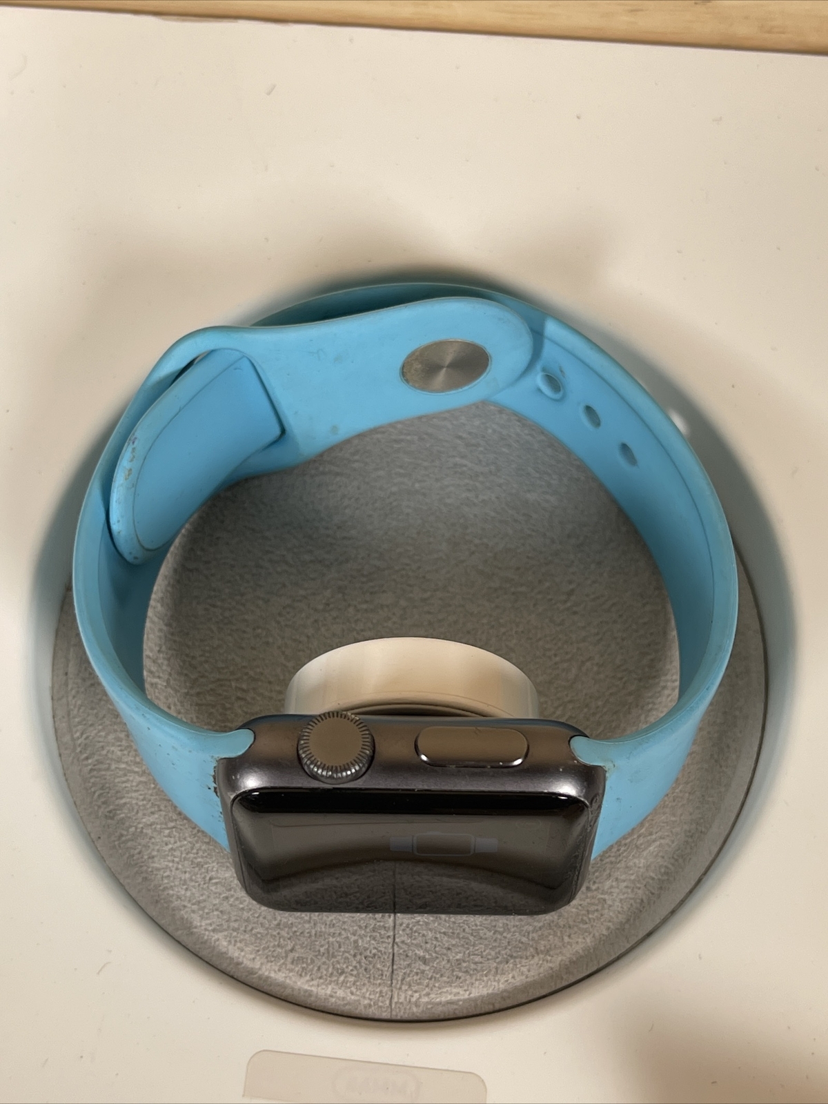 Apple Watch Series 1 38mm Space Gray Case w/ Blue Band MP022LL/A OS Updated