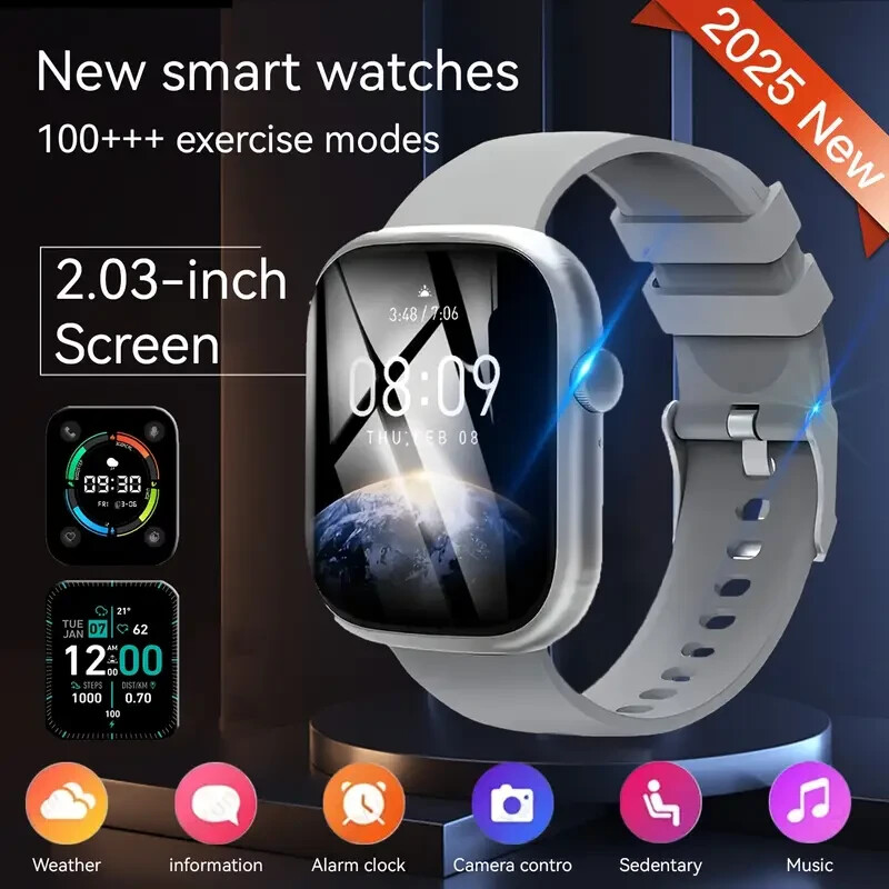 Smartwatch for Men & Women with Voice Call – 1.93″ HD Display, Bluetooth – Gray