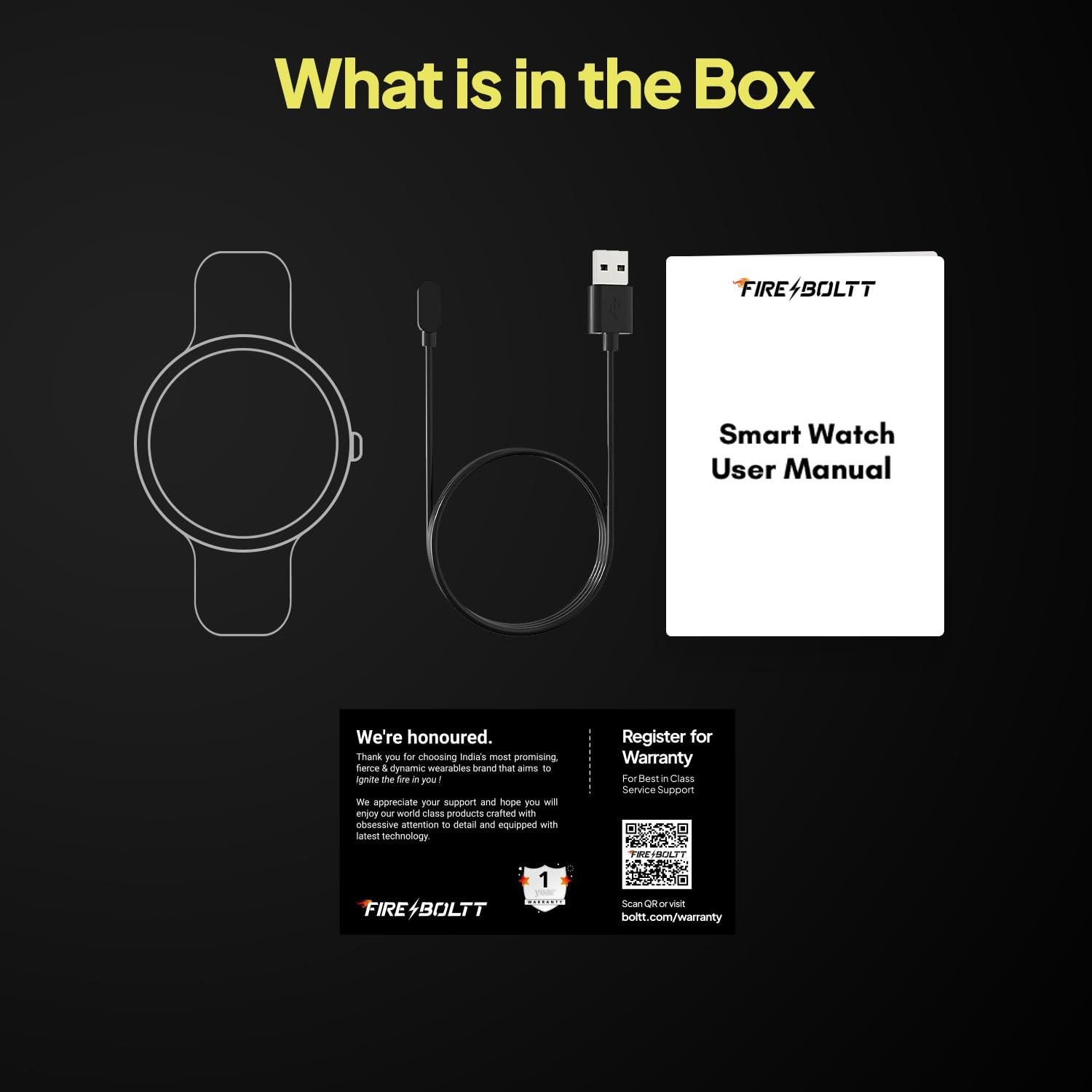 Fire-Boltt Full IPS Touch Screen Smart Watch | Wireless Charging | Rugged Casing