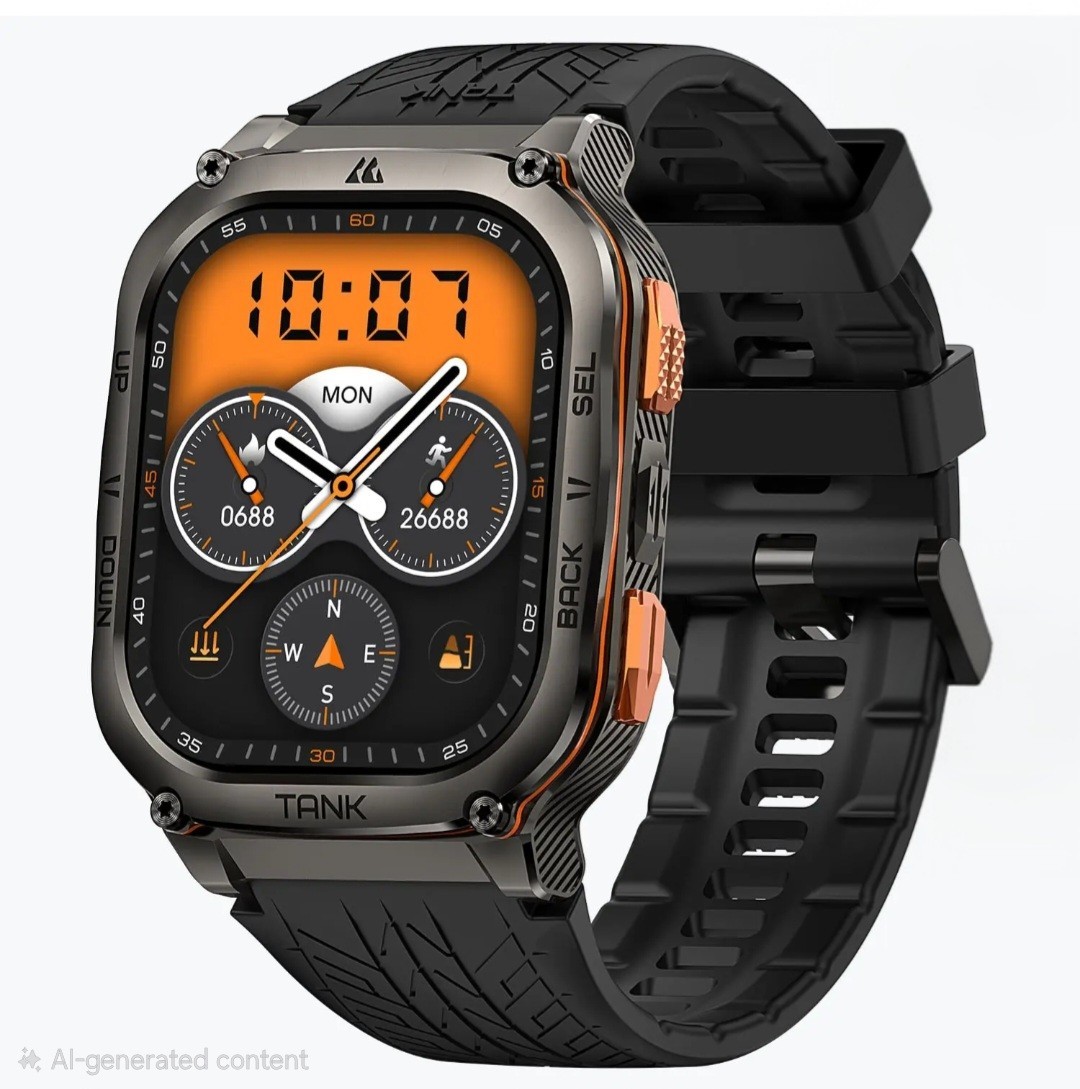 Kospet Tank M3 Ultra Black Rugged Waterproof Military Sport Bluetooth GPS Silico