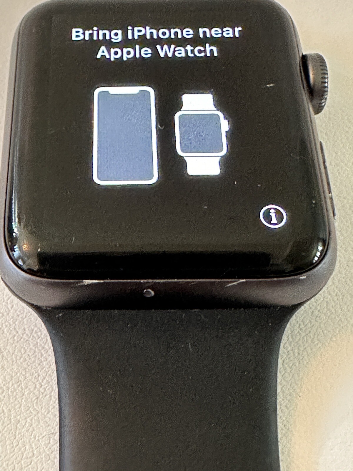 Apple Watch Series 3 42mm Space Gray Aluminum Black Sport Band Used A1859 (GPS)