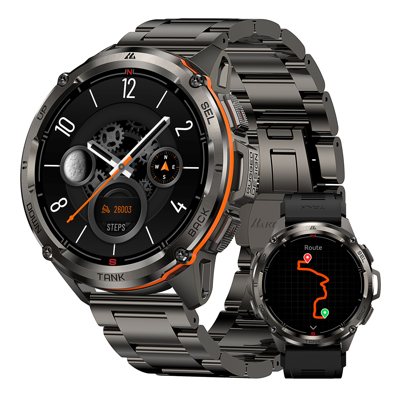 KOSPET TANK T3 Ultra GPS Men Smart Watch 60 Days Long Battery for Android IOS